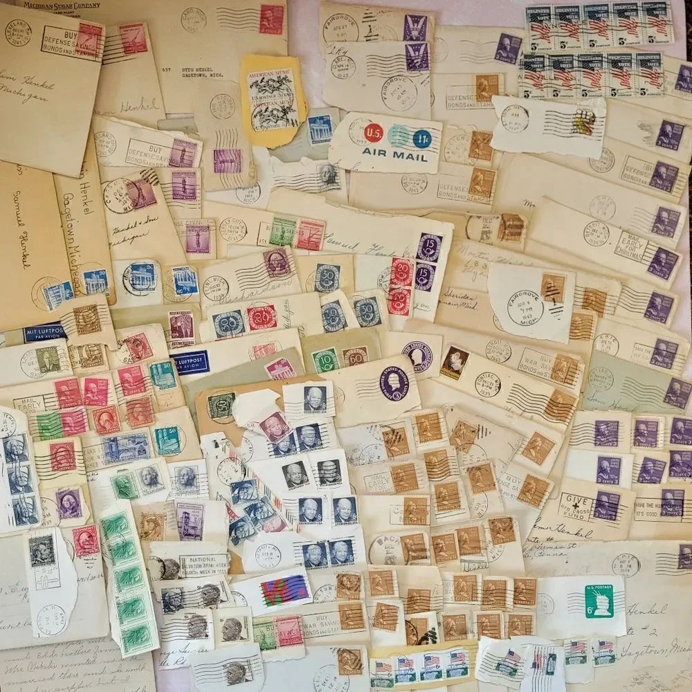 Vintage & Antique envelopes stamps Dutch holland Canada American bundle Air mail